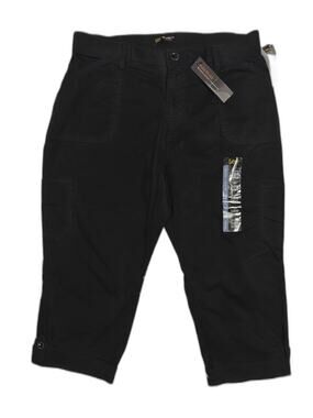 Womens Lee Flex To Go Cargo Capri Pants Black Size 16W NWT